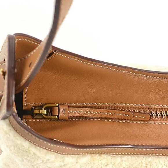 Auth TOD’S Shoulder Bag Beige/Brown Bore/Leather - Picture 10 of 15